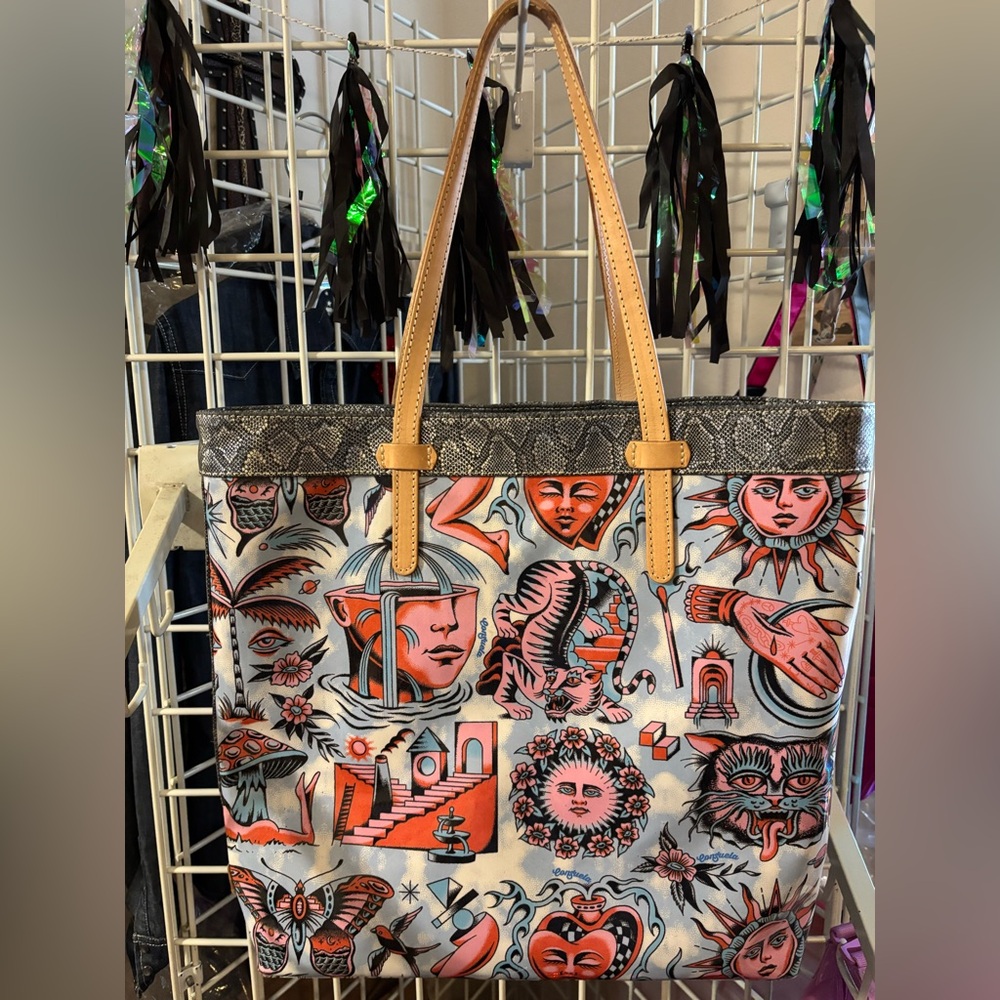 Consuela Aztec Tote Bag with Leather Handles